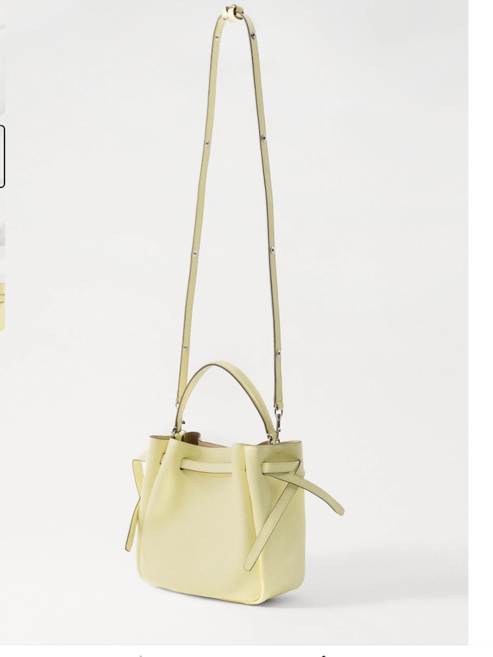 NWT Tory Burch Romy Pebbled Leather Bucket Bag Lemon Crossbody Dust Bag - Picture 3 of 11